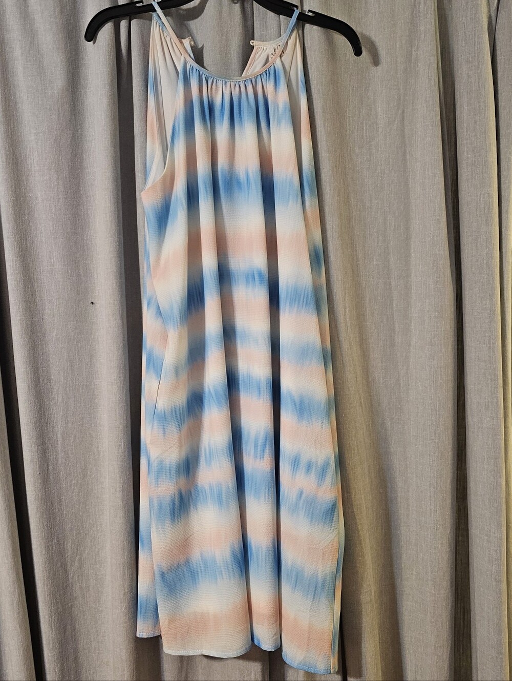 Love Pastel Blue and Peach Tie-Dye Maxi Dress